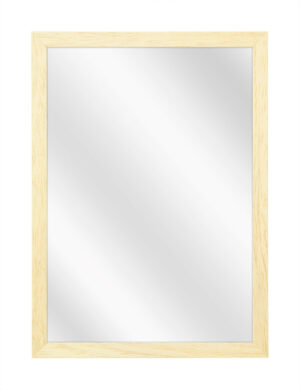 Spiegel met Vlakke Houten Lijst - Blank Ongelakt - 51,5 x 71,5 cm - Lijstbreedte: 15 mm