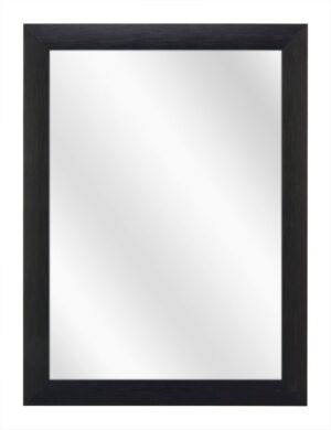 Glazen Spiegel met Brede Brushed Aluminium Kader - Zwart Geschuurd
