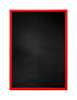 Krijtbord met Halfronde Aluminium Lijst - Rood - 71x101 cm -  Lijstbreedte: 10 mm