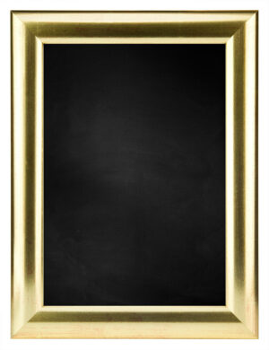 Krijtbord met Halfronde Houten Lijst - Goud - 73x103 cm -  Lijstbreedte: 30 mm