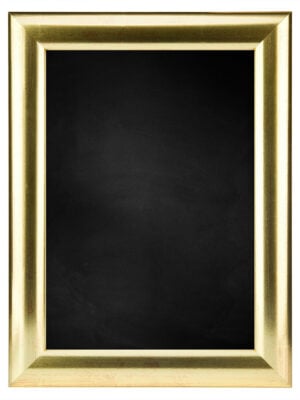 Zwart Krijtbord met Bold Houten Kader - Goud 73 x 103 cm