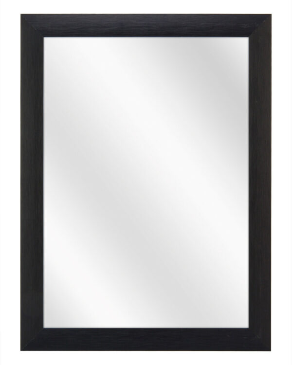 Spiegel met Vlakke Aluminium Lijst - Zwart Geschuurd - 52,3 x 72,3 cm - Lijstbreedte: 23 mm