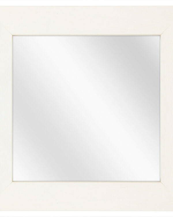 Spiegel met Vlakke Houten Lijst - Wit - 53,9 x 53,9 cm - Lijstbreedte: 39 mm