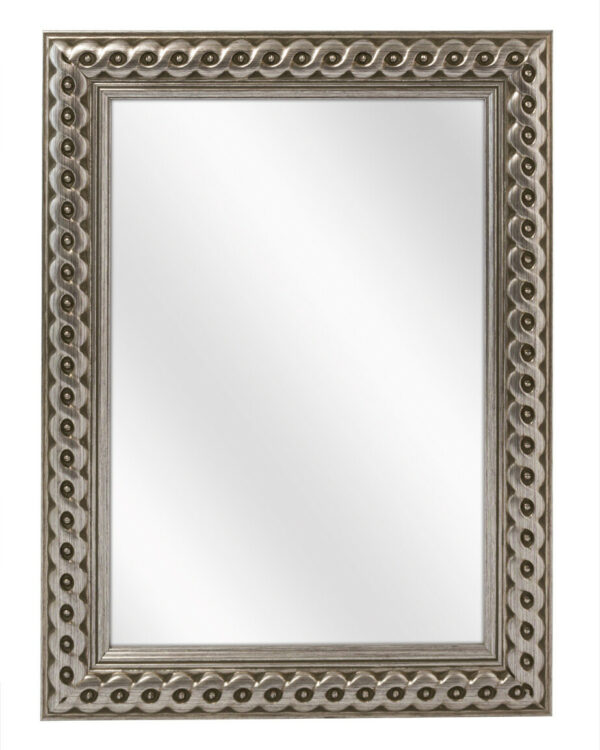 Spiegel met Gevlochten Houten Lijst - Zilver - 53 x 73 cm - Lijstbreedte: 30 mm