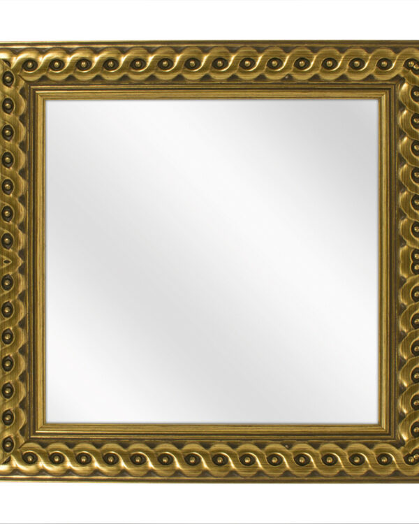Spiegel met Gevlochten Houten Lijst - Goud - 53 x 53 cm - Lijstbreedte: 30 mm