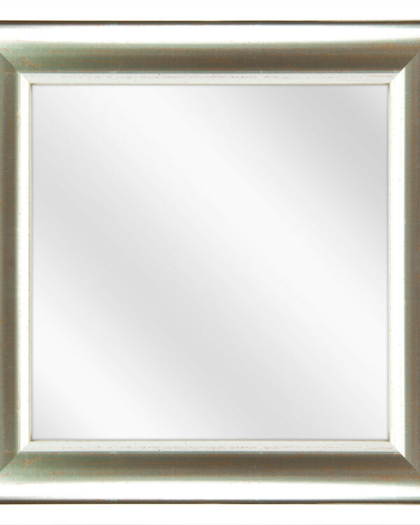 Spiegel met Halfronde Houten Lijst - Zilver - 53 x 53 cm - Lijstbreedte: 30 mm